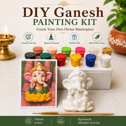 Ganesh Idol Painting Kit – DIY Acrylic Paint Set with Idol, Paints & Brush