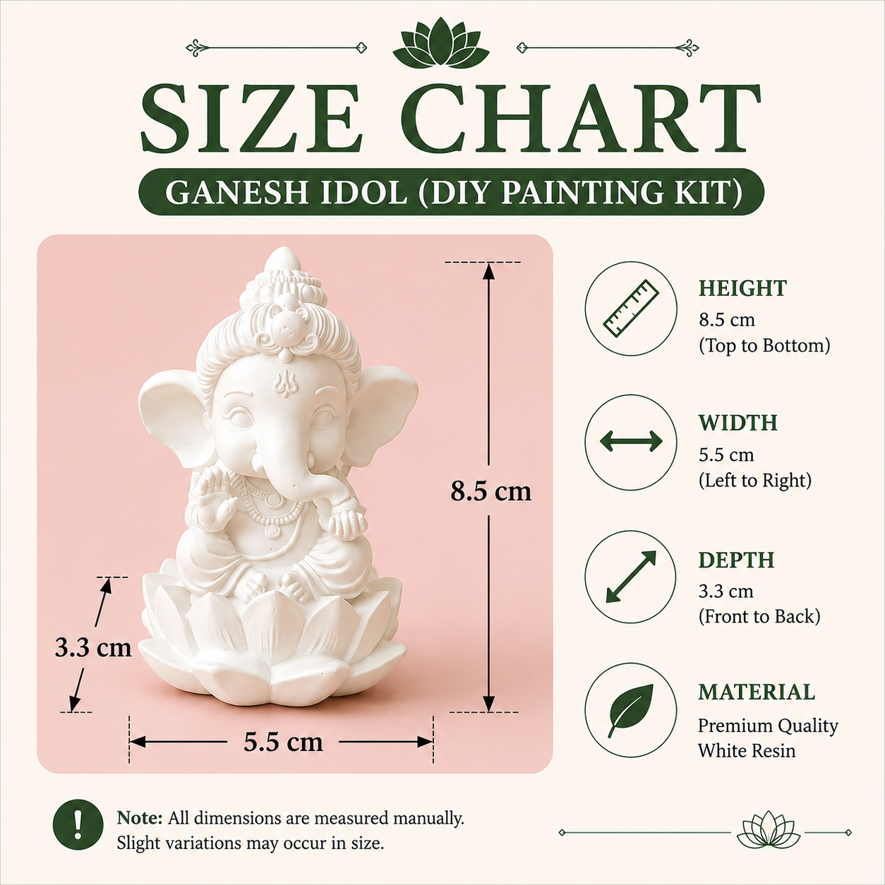 Ganesh Idol Painting Kit – DIY Acrylic Paint Set with Idol, Paints & Brush